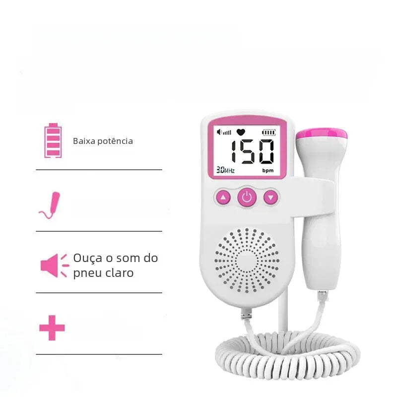 Detector Ultrassom de frequência cardíaca para bebês, c/monitor ultrassônico dos batimentos cardíacos.